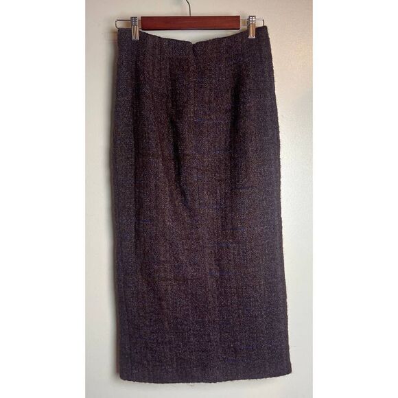 Brock Collection Linen Wool Alpaca Blend Front Slit Pencil Skirt Sz. 2 - Picture 3 of 10